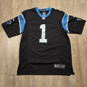 Nike NFL On Field Cam Newton #1 Carolina Panthers Black Jersey Mens Large